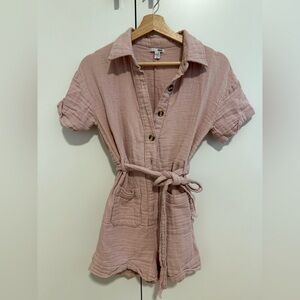 AMUSE Blush Pink Textured  Romper XS